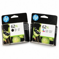 HP 62XL Black  Tri-Color Ink Cartridges Genuine OEM C2P05AE C2P07AE Exp 2027