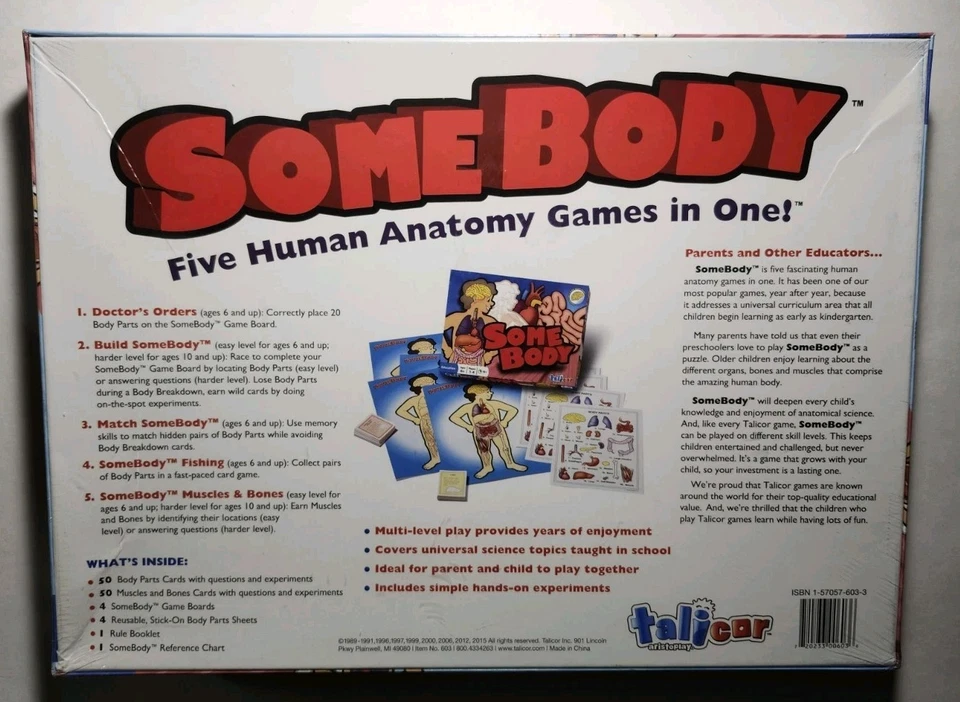 Some Body Board Game SEALED NEW Five Human Anatomy Game 1-4 Players Ages: 6+  - Image 2 of 4