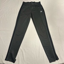 Adidas Woman Sweatpants Size S Gray with Black Stripes Elastic Waist