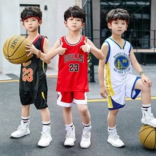 Kids Girls Boys Tracksuits Basketball Training Suit Sports Vest Shirt Shorts Set