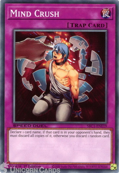 SBC1-ENE19 Mind Crush :: Common 1st Edition YuGiOh Card