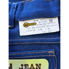 Vintage Key Industries Mens 46x34 Stretch Denim Jeans Made in USA Blue 14oz