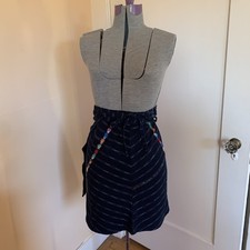Guatemalan Huipil Wrap Skirt One Size Handwoven Indigo Multicolor Embroidery