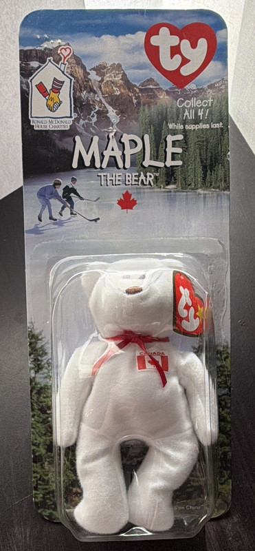 Ty Beanie Babies McDonald's Teenie Beanies Maple the Bear Plush 1999 w/ Box
