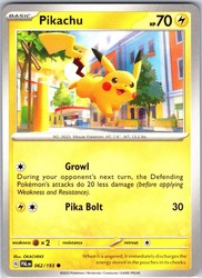 Pikachu 062/193 Common Paldea Evolved