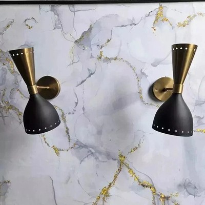 Mid Century Modern Italienische Messing Rustikal Wandlampe Wandleuchte Leuchte