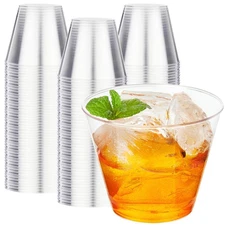 200 Pack 9 oz Clear Plastic Cups for Party, Disposable Clear Cup, Disposable ...