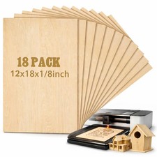 18 PCS 12x18x1/8 Inch Basswood Craft Sheets 3mm Plywood Board Wood Thin