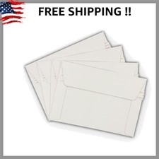 50 6.5 x 4.5 Rigid Photo Mailers Stay Flats White Cardboard Self Seal Envelopes