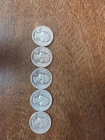 Silver Washington Quarters 1944 Lot of 5 25c Coins Circulated