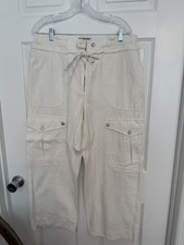 FREE PEOPLE PARK AVE IVORY CARGO PANTS, XL