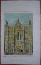 1842 print SALISBURY CATHEDRAL, SALISBURY, ENGLAND (#63)