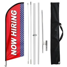 FSFLAG Now Hiring Feather Banner Flag Advertising Feather Banner Swooper Flag...