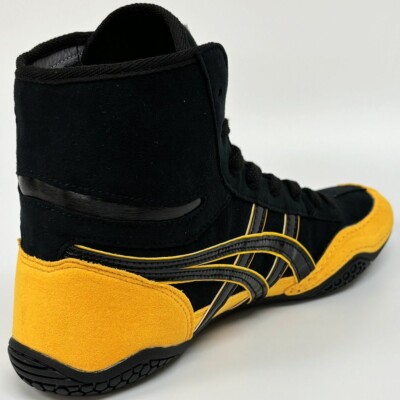 ASICS Wrestling Shoes 1083A001 Black x black yellow Successor to
