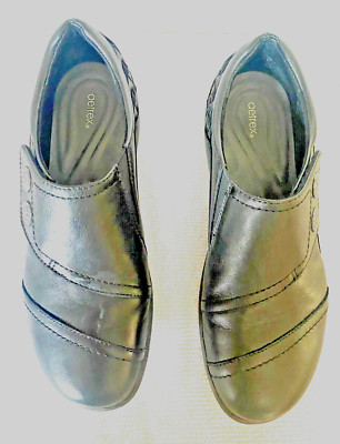 Aetrex Karina Velco Strap Slip On Loafers Womens Size 9/9.5 Black
