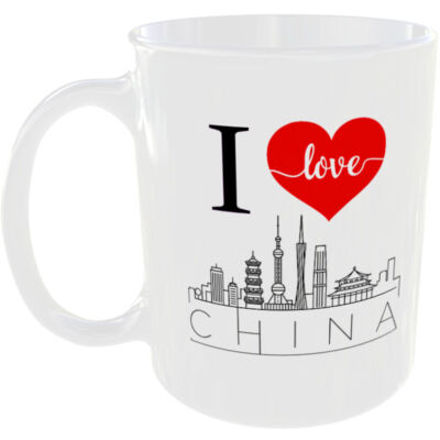 CHINA COUNTRY SKYLINE I HERZ TASSE LIEBE KAFFEE TEETASSE GESCHENK CHINESISCHE WAHRZEICHEN HIMMEL