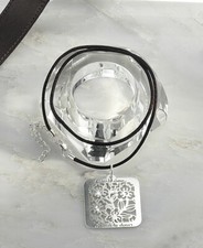 Sister Engraved Necklace Jewelry Gift Silver Pendant Velvet Cord 18"