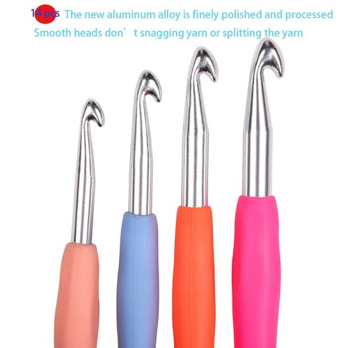 Ergonomic Crochet Hook Set 14 Sizes 2mm(B)-10mm(N) with Case for Arthritic Ha... - Picture 5 of 9