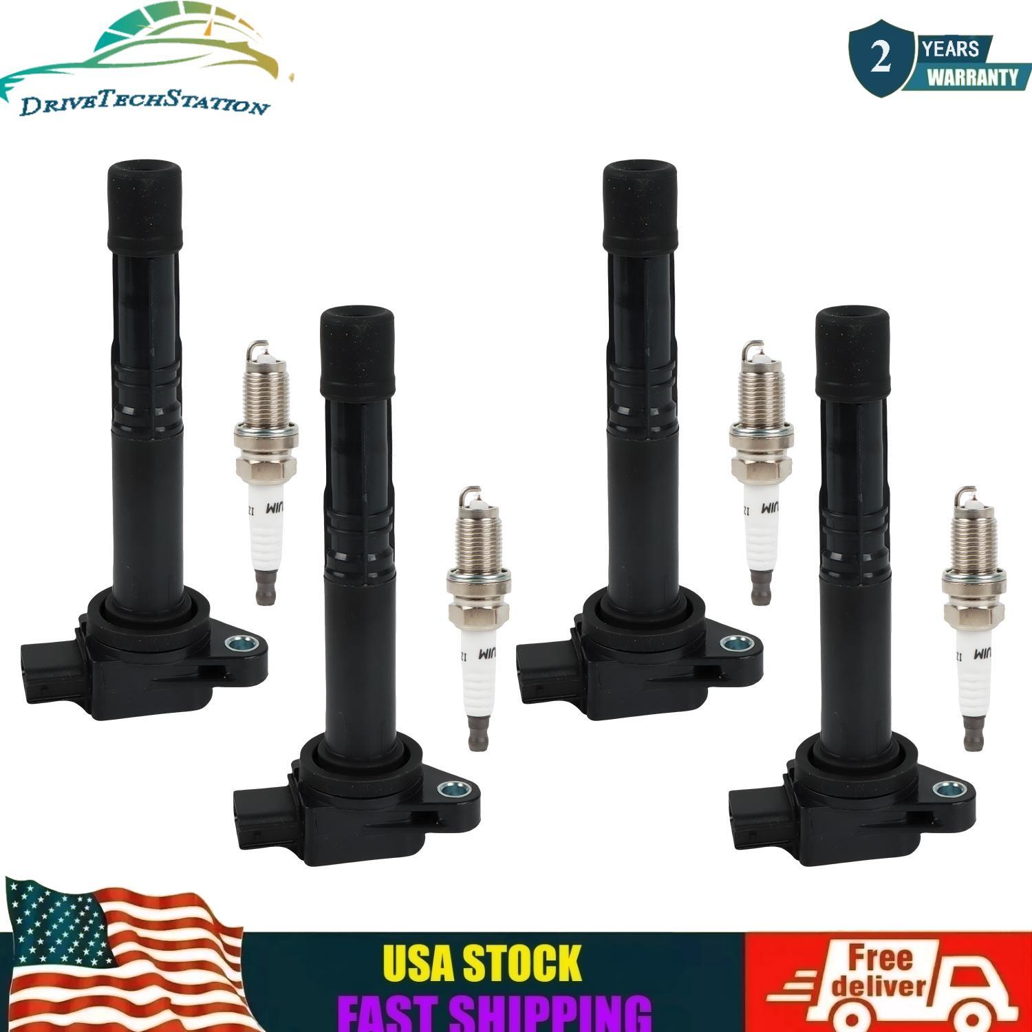 4X Spark Plugs & Ignition Coil Pack for 2003-11 Honda Civic Element CR-V UF311