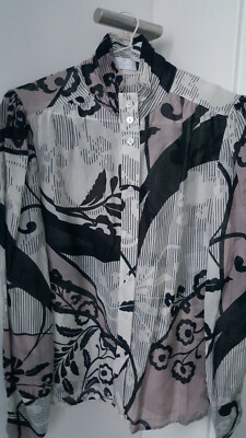 ELEGANCE PARIS Seide Gr. 36 S Bluse Hemd Tunika Oberteil Shirt langarm Herbst