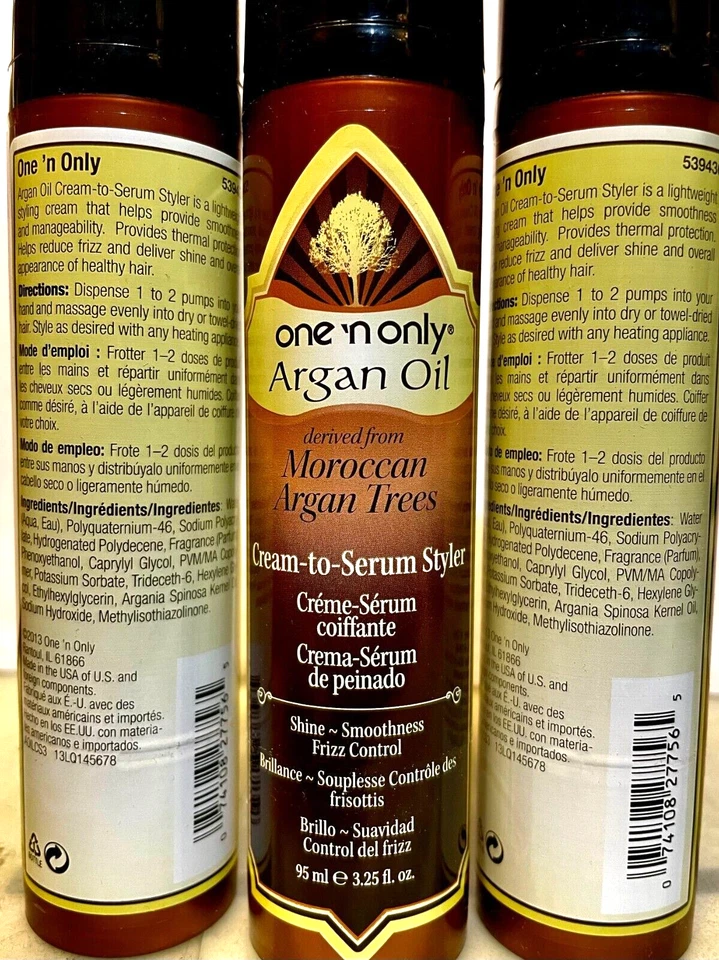 ONE N ONLY CREMA DE ACEITE DE ARGÁN -A- STYLER DE SUERO, 3 BOTELLAS Foto 2 de 3