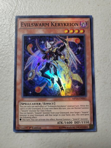1x Yugioh Evilswarm Kerykeion MP14-EN061 Super Rare 1st Ed LP Free Shipping