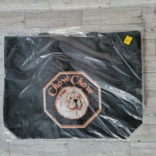 Chow Dog Black Large Canvas Tote Bag 18x13 Shopping Beach Totes Reusable Double