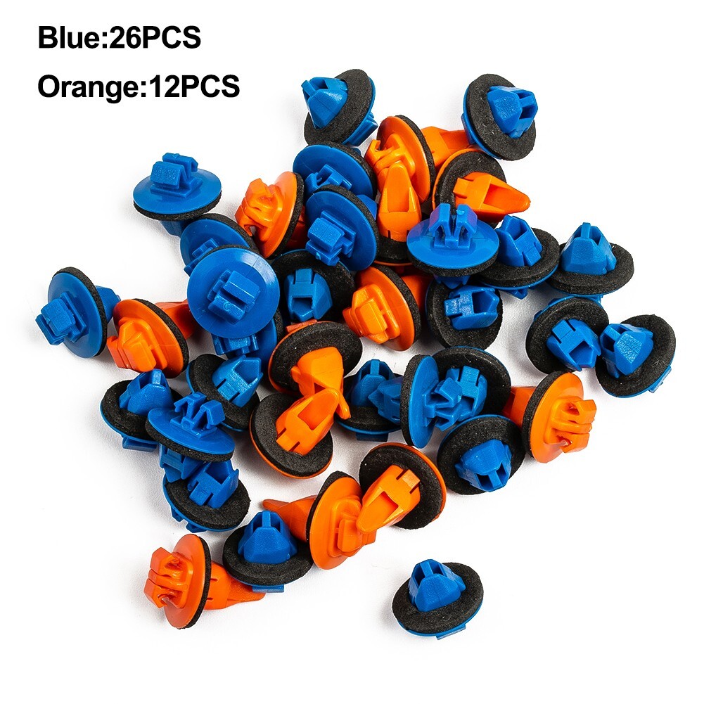 38pcs Blue & Orange Car Retainer Clips for Fender Flares 75495-35010 75397-35010
