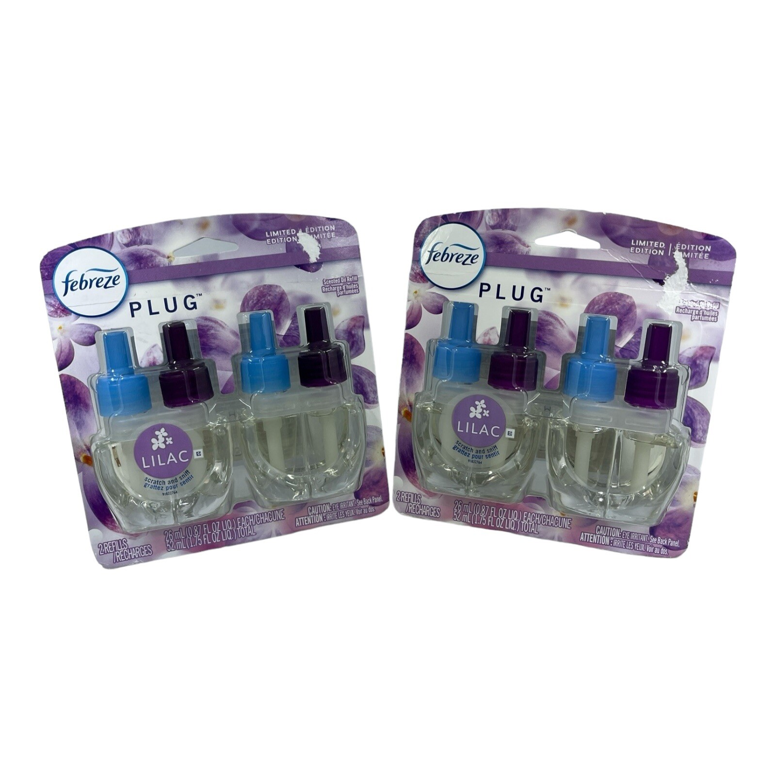 Enchufe eliminador de olores Febreze refrescador de aire recargas de aceite lila edición limitada 2P