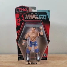 TNA Wrestling Deluxe Impact Series 2 AJ Styles Jakks Pacific Signed