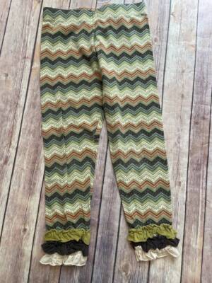Matilda Jane size 10 Field Trip Ziggy Brown Leggings Chevron zig zag 3/3 B13