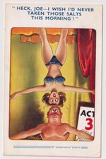 BAMFORTH COMIC 1505 - Acrobat Wishes She Hadn't Taken Salts - 1957 used postcard