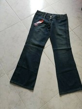 Jeans donna a palazzo a zampa vita bassa vintage big brand