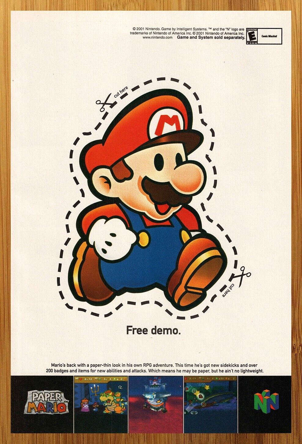 Pôster Capa Super Mario 64 Nintendo 64 29,7x42cm