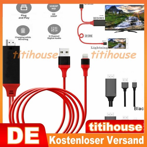 1080P 8 Pin Blitz zu HDMI Kabel HD TV AV Adapter Kabel für iPhone IPad ITouch 2M