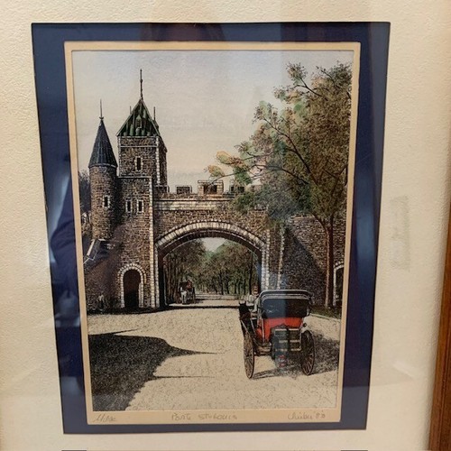 Port Saint Jean Quebec Canada Etching Print Watercolor Signed VTG Art Deco Rare - Picture 14 of 21