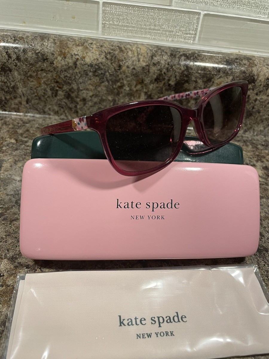 Kate Spade Tabith Pink Red Floral Sunglasses Grey Lenses Kate Spade KS Tabitha/S Plastic Womens Square Sunglasses  main image 3