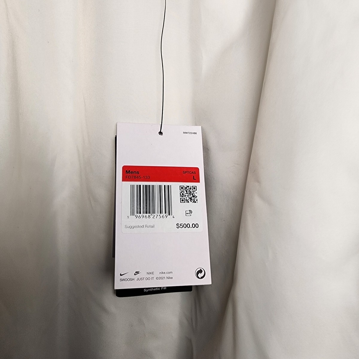 Nike NSW Sportswear Varsity Jacket Sail Off White Black Sz Large