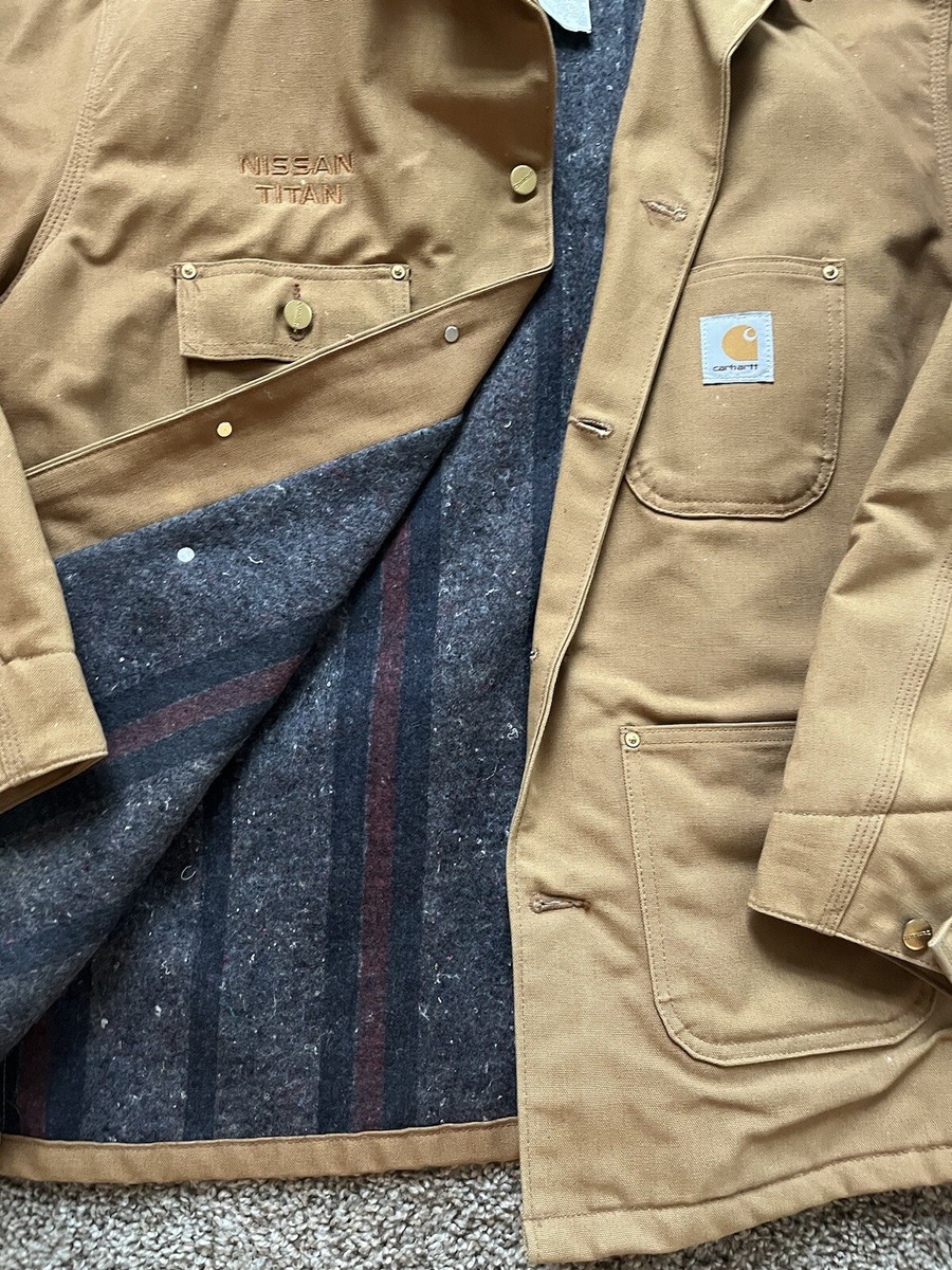 VTG Carhartt C01 Brown Duck Blanket Lined 48 USA Nissan Titan Coat