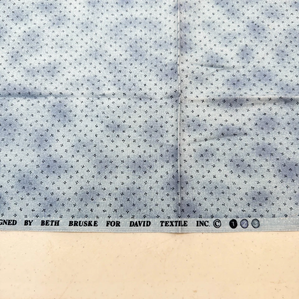 david textile fabric beth bruske quilting blue floral cotton 20x18 - Image 3 of 4