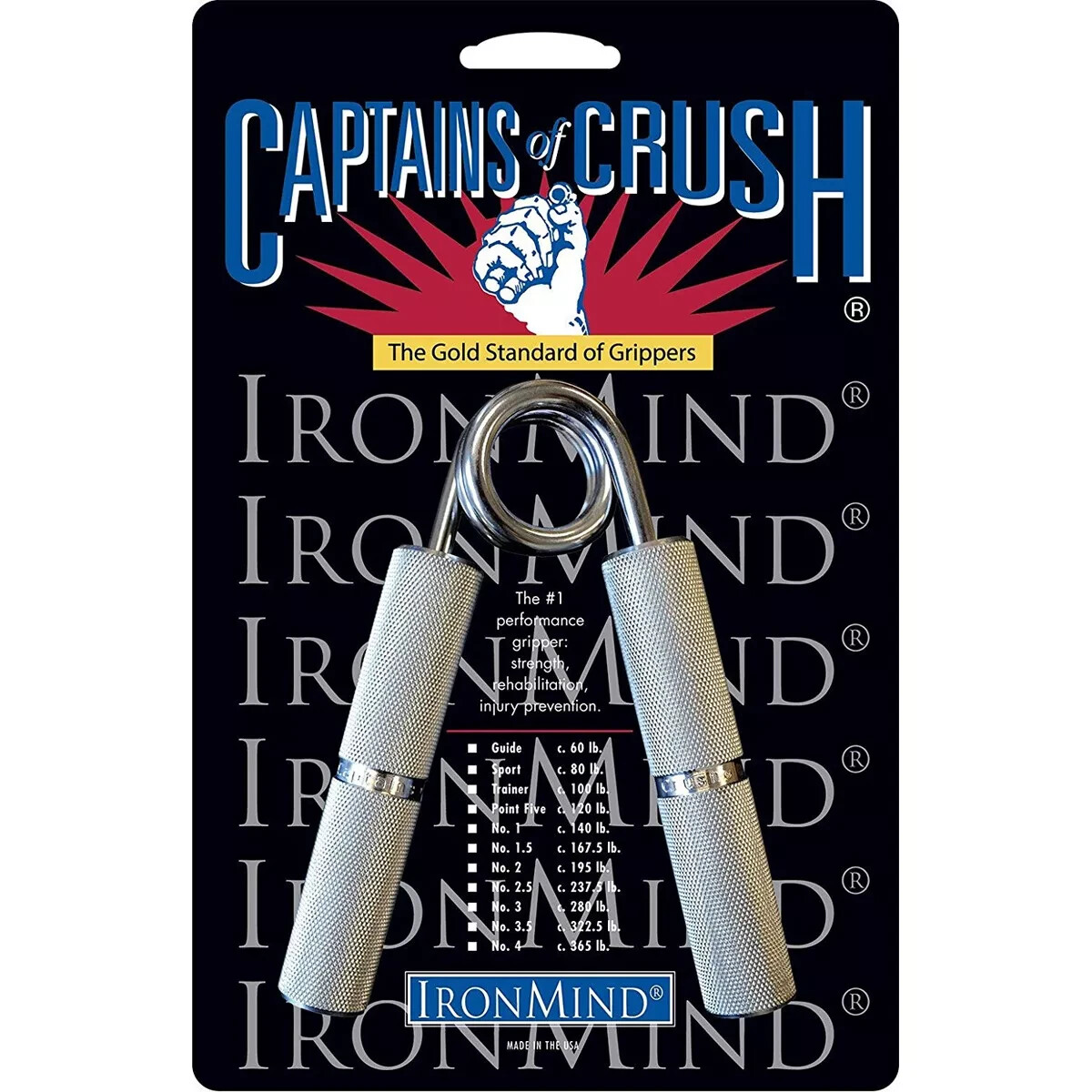 Captains of ironmind-4.jpg COCハンドグリッパー４本セットクランプ付き Crush エクササイズグッズ