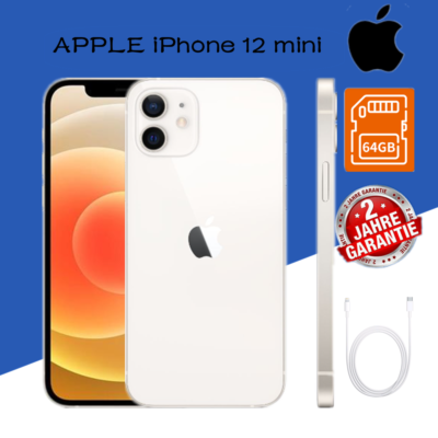 Apple iPhone 12 mini A2399 - 64GB - Weiß (Ohne Simlock) (Dual-SIM 