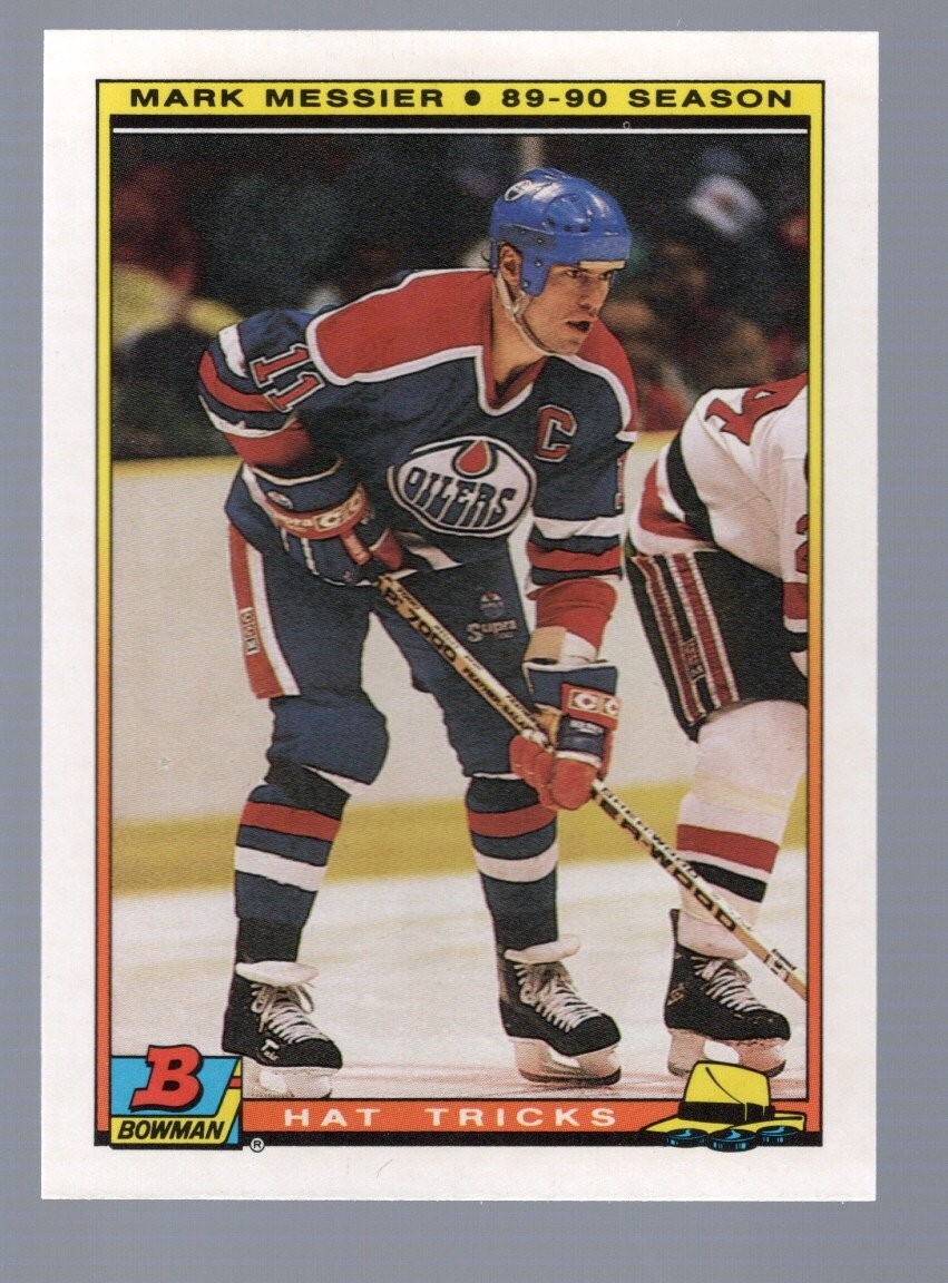 1990-91 Bowman Tiffany Hat Tricks Mark Messier #4