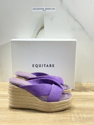 Equitare Sandalo Frau Ocala Veloursleder Violett Keilabsätze 41