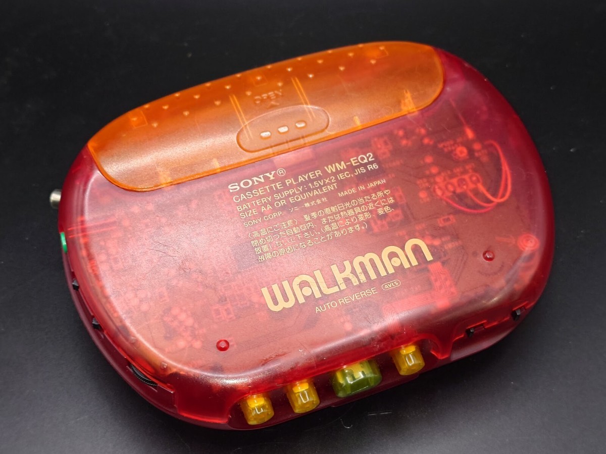 カセットウォークマン SONY WALKMAN WM-EQ2 Extremely Rare RED Sony BEANS Walkman WM-EQ2 Cassette Player