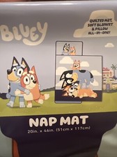 Bluey Sleepy Time Nap Mat Built in Pillow and Blanket Super Soft Toddler Pre-k