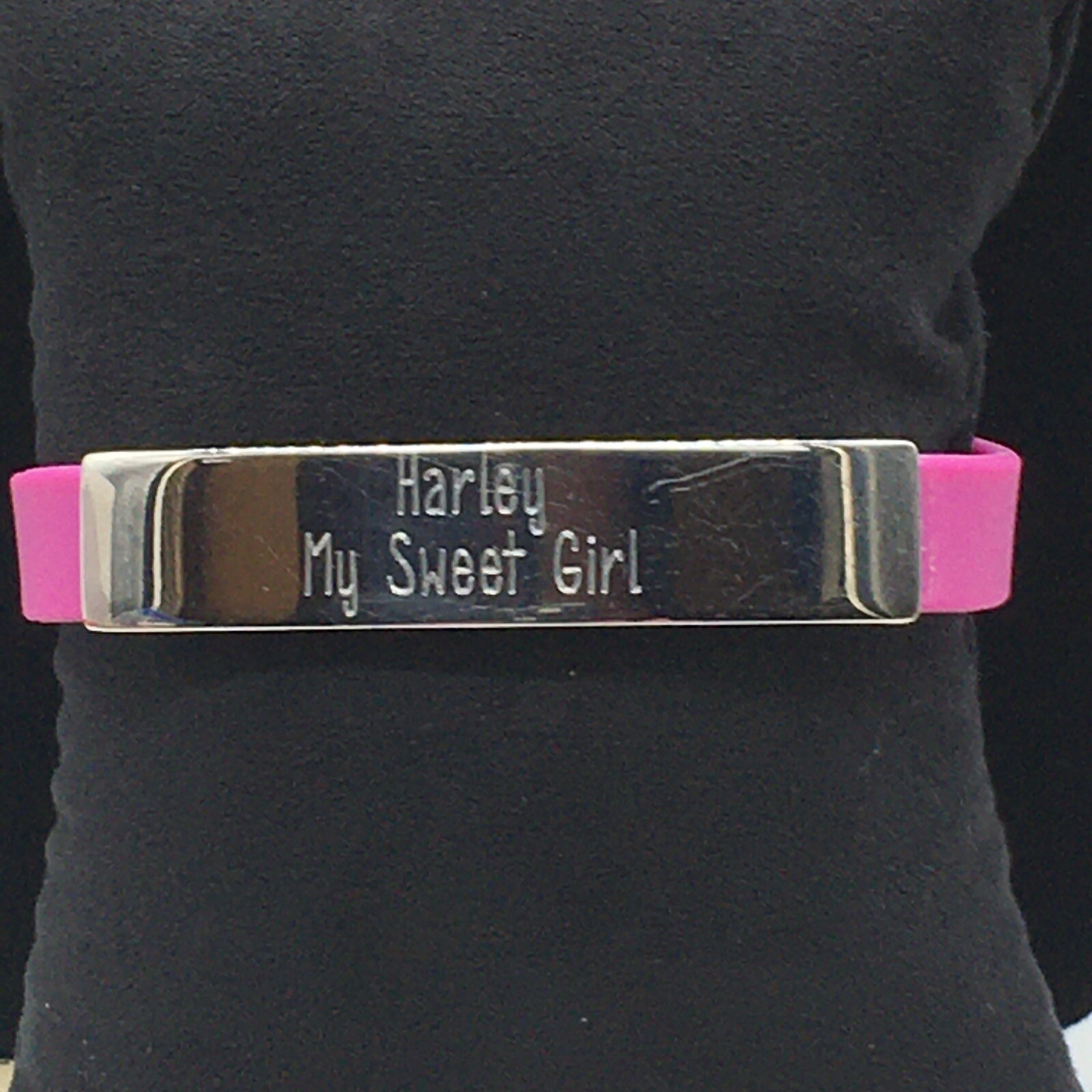 Rustic Cuff Charay Bracelet Monogramed Slider "Ha… - image 3