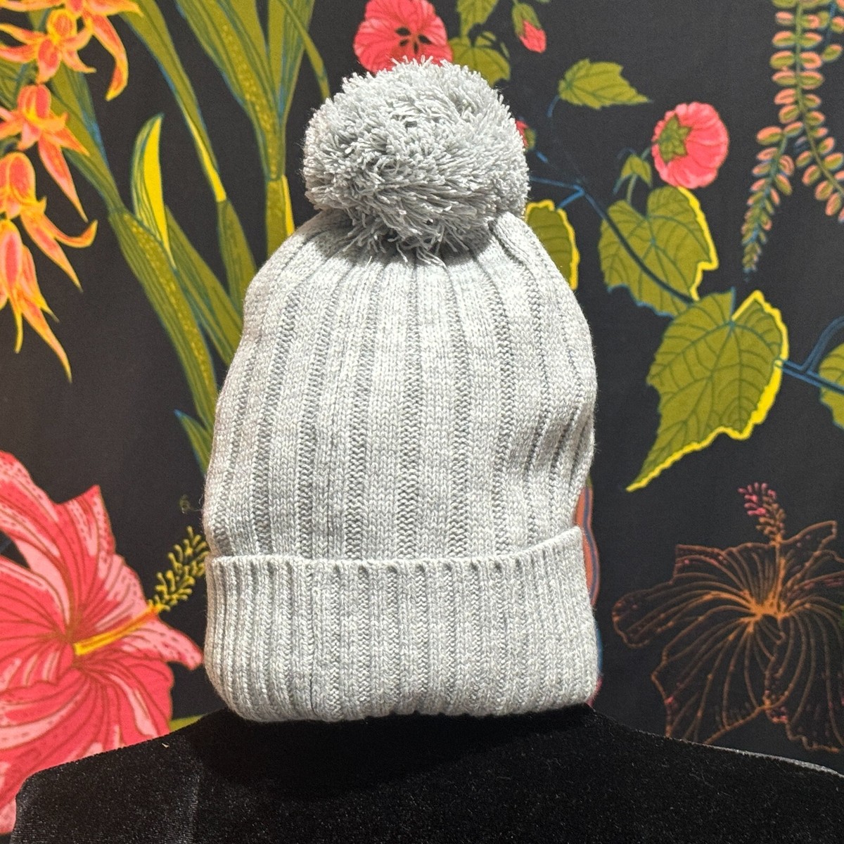 MICHAEL by Michael Kors, Ribbed Knit Beanie Hat with Pom-Pom 