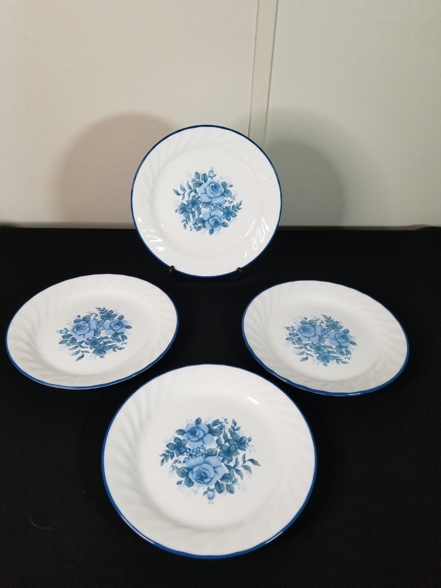 Corelle blue velvet rose swirl inch bread/dessert plate
