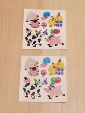 VINTAGE Sandylion Stickers Farm Animal Party Prism Prismatic Sparkle 2 sheets 